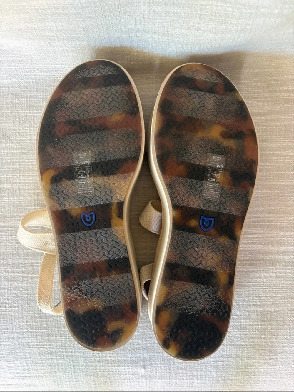 Rothy's Cream Platform Slingback Sandals